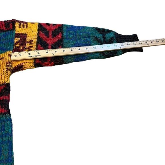 Vintage 90s Fabe Colorful Sweater with Metallic Threads. Sz M. Great Condition! - Picture 10 of 11